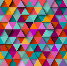 Seamless Background Pattern With Triangles And Shadows, Eps10 Vector