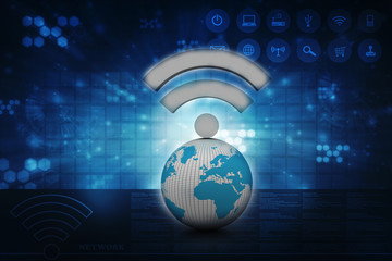 Poster - 3d rendering wi-fi signal
