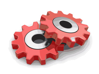 Poster - Cogwheels. Image with clipping path