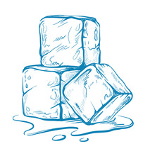 Vector Sketch Of Ice Cubes