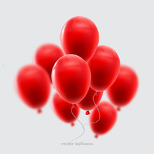 Vector Illustration Of Red Balloons