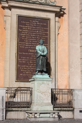 Fotomural Statue of the writer Olaus Petri in Stockholm, Sweden.