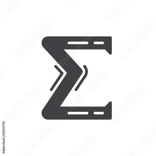 Fotografie, Obraz Greek letter sigma icon vector, filled flat sign, glyph style pictogram isolated on white