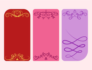 Wall Mural - Collection of vector dividers cards calligraphic vintage border frame design decorative illustration.