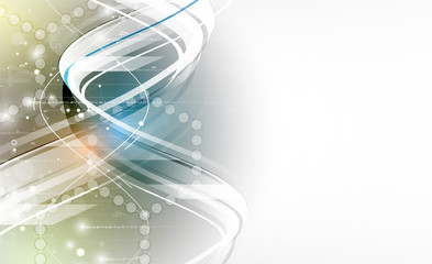 dna and medical and technology background. futuristic molecule structure presentation