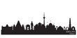 Delhi India city skyline vector silhouette
