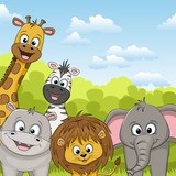 Illustration of different cute wild animals