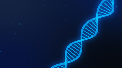 Science template, wallpaper or banner with a DNA molecules. 3d illustration