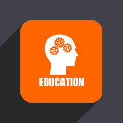 Aufkleber - Education orange flat design web icon isolated on gray background