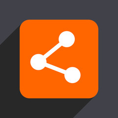 Poster - Share orange flat design web icon isolated on gray background