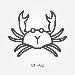 Poster - Line icon crab