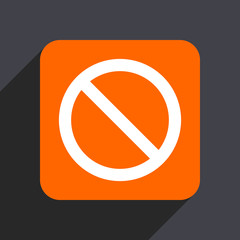 Poster - Access denied orange flat design web icon isolated on gray background