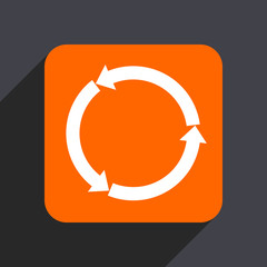 Aufkleber - Reblue yellow glossy web orange flat design web icon isolated on gray background