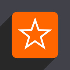 Aufkleber - Star orange flat design web icon isolated on gray background