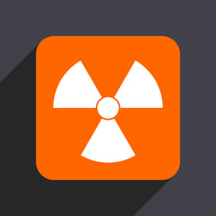 Poster - Radiation orange flat design web icon isolated on gray background