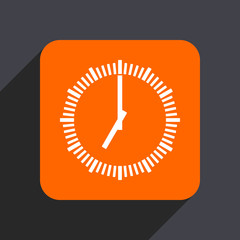 Poster - Time orange flat design web icon isolated on gray background
