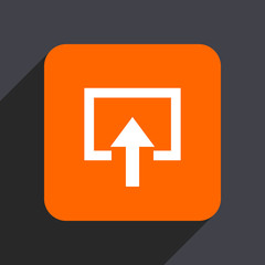 Aufkleber - Enter orange flat design web icon isolated on gray background