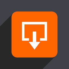 Poster - Exit orange flat design web icon isolated on gray background
