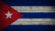 Flag of Cuba Painted on old wood boards
