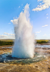 Wall Mural - The phase of the eruption of the geyser - Iceland