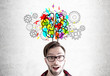 © ImageFlow - Astonished man, brain and gears