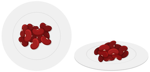 Wall Mural - Red beans on the plates