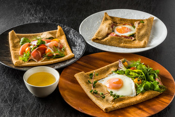 Wall Mural - そば粉のクレープ　ガレット　 galette French food