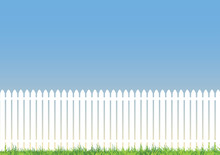 White Picket Fence With Lots Of Space For Copy