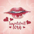 valentine's day design with red lip