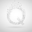 Letter Q, made from floating music notes