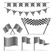 Set of sport checkered flags on white background