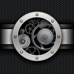 Poster - Background 3D with machinery gears