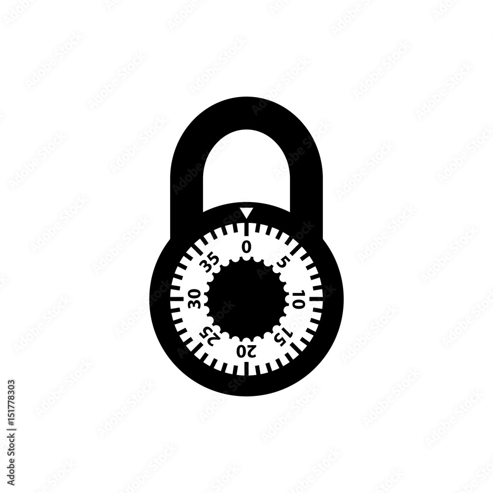 Lock icon. Black, minimalist icon isolated on white background. Lock ...
