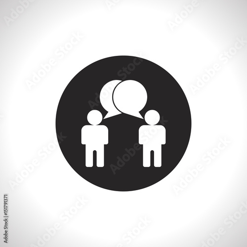 Two People Talking Flat Icon Vector Dialog Illustration Buy This