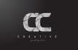 CC C C Letter Logo with Zebra Lines Texture Design Vector.