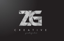 ZG Z G Letter Logo With Zebra Lines Texture Design Vector.