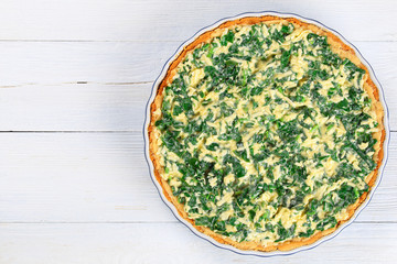 Wall Mural - delicious Feta cheese and spinach tart