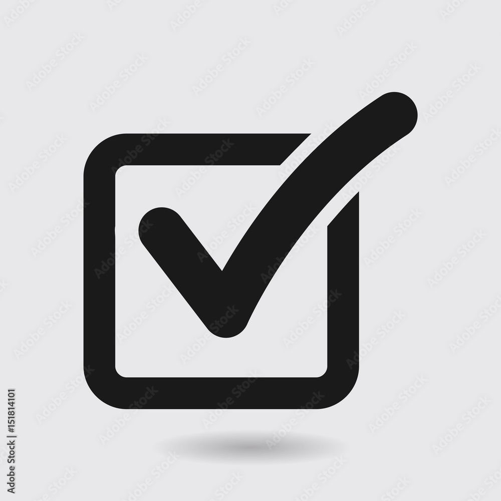 Check list button icon. Check mark in box sign. 素材庫向量圖 | Adobe Stock