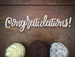 Congratulations Writing with Row of Cupcakes