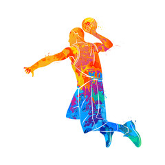 Wall Mural - basketball player, ball