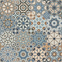 Naklejka na meble Set of vector seamless arabic patterns. Collection of octagonal and square ornaments. Decorative and design elements for textile, book covers, manufacturing, print, gift wrap.