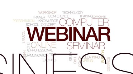 Poster - Webinar animated word cloud, text design animation. Kinetic typography.