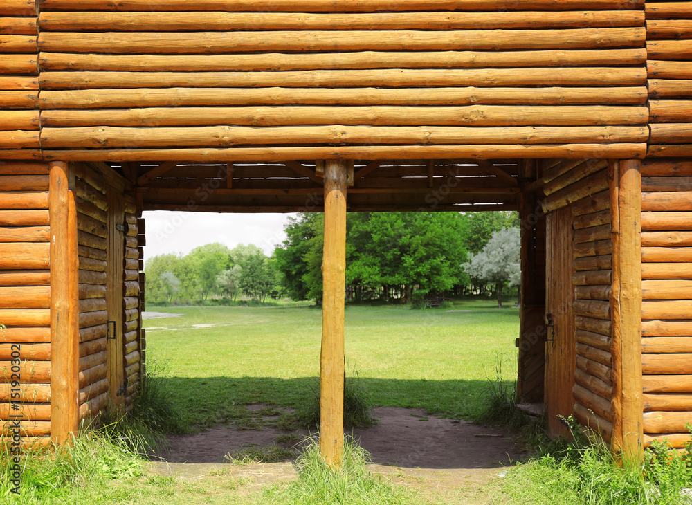Horse ranch in village