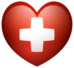 Poster - Flag of Switzerland in heart shape