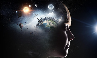 little girl dreaming