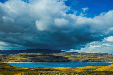 Canvas Print - Scary black clouds over Patagonia