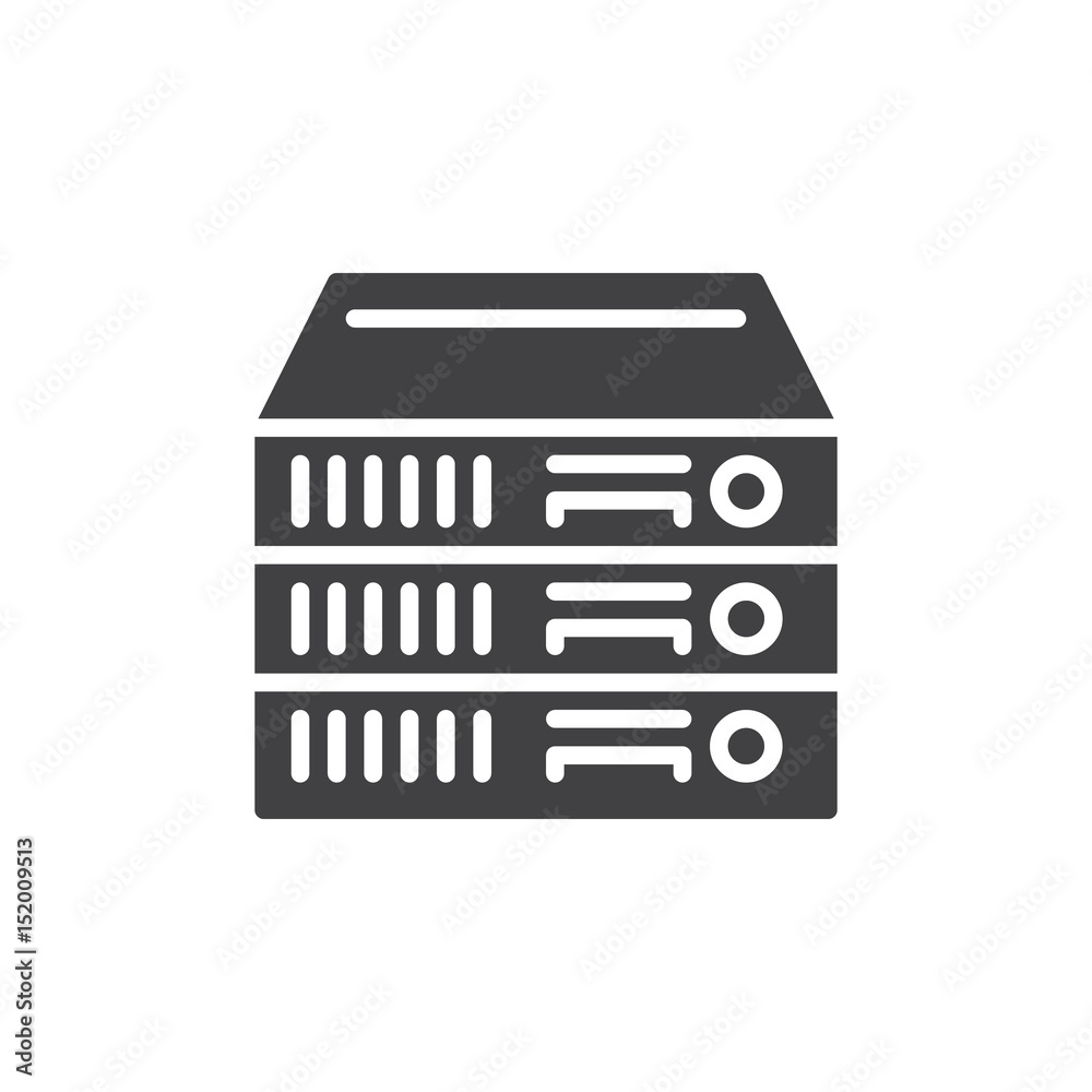 Server Rack Pictogram Rack Servers icon vector, filled flat sign, solid pictogram isolated on ...