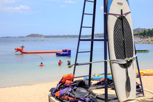 Water Activity Equipment At Canyon Cove Resort In Batangas, Philippines
