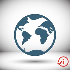 Wall Mural - earth icon stock vector illustration flat design