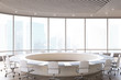 © ImageFlow - Round meeting room, white chairs